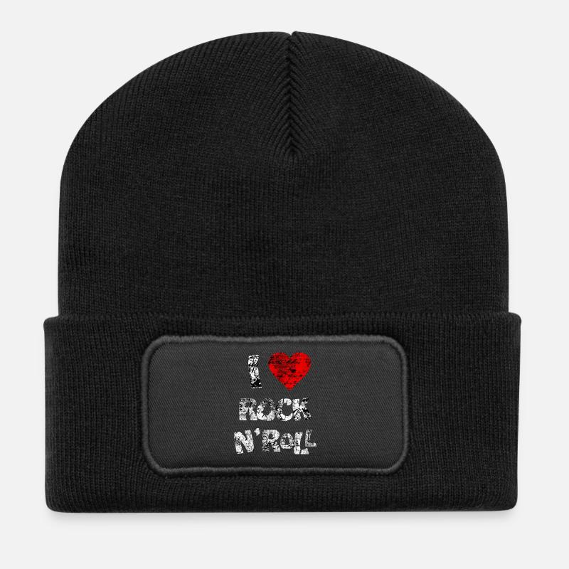 I LOVE ROCK N'ROLL - Beanie recyclé à patch - noir