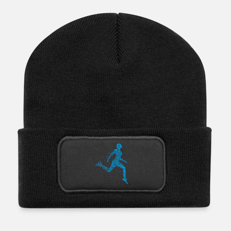 Runner, Läufer, Jogger, Jogging, Marathon, Joggen - Recycelte Patch Beanie - Schwarz