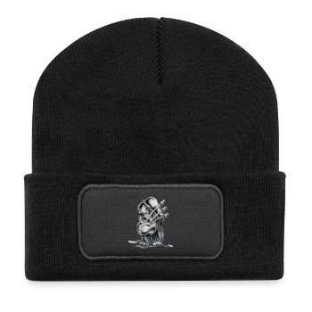 Dudelsackgnom - Recycelte Patch Beanie - Schwarz - Vorne