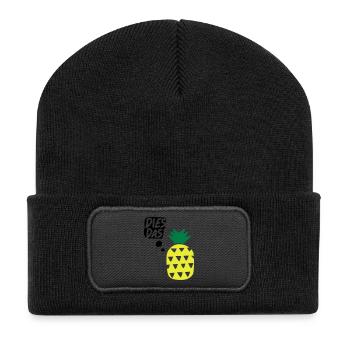 Dies, das, Ananas! Tasse - Recycelte Patch Beanie - Schwarz - Vorne