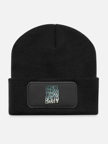 scheiss da nix - blue - Recycelte Patch Beanie - Schwarz