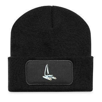 Katamaran 3D Back - Recycelte Patch Beanie - Schwarz - Vorne