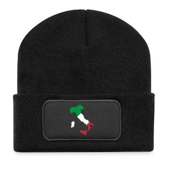 Italien - Recycelte Patch Beanie - Schwarz - Vorne