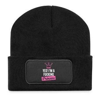 Je suis un PRINCESS !!! - Beanie recyclé à patch - noir - Devant
