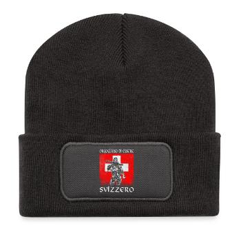Tell - Svizzero - Orgoglioso - Recycelte Patch Beanie - Dunkelgrau - Vorne