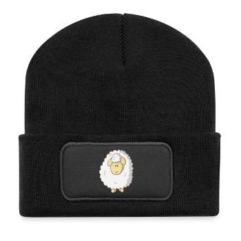 Schaf - Recycelte Patch Beanie - Schwarz - Vorne