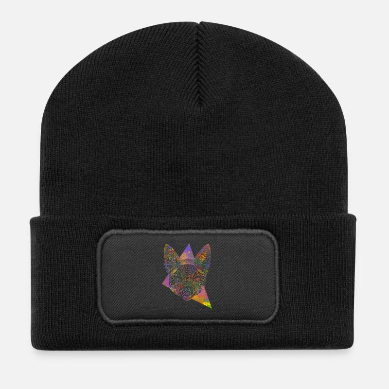 Kelpie Maori - Recycelte Patch Beanie - Schwarz
