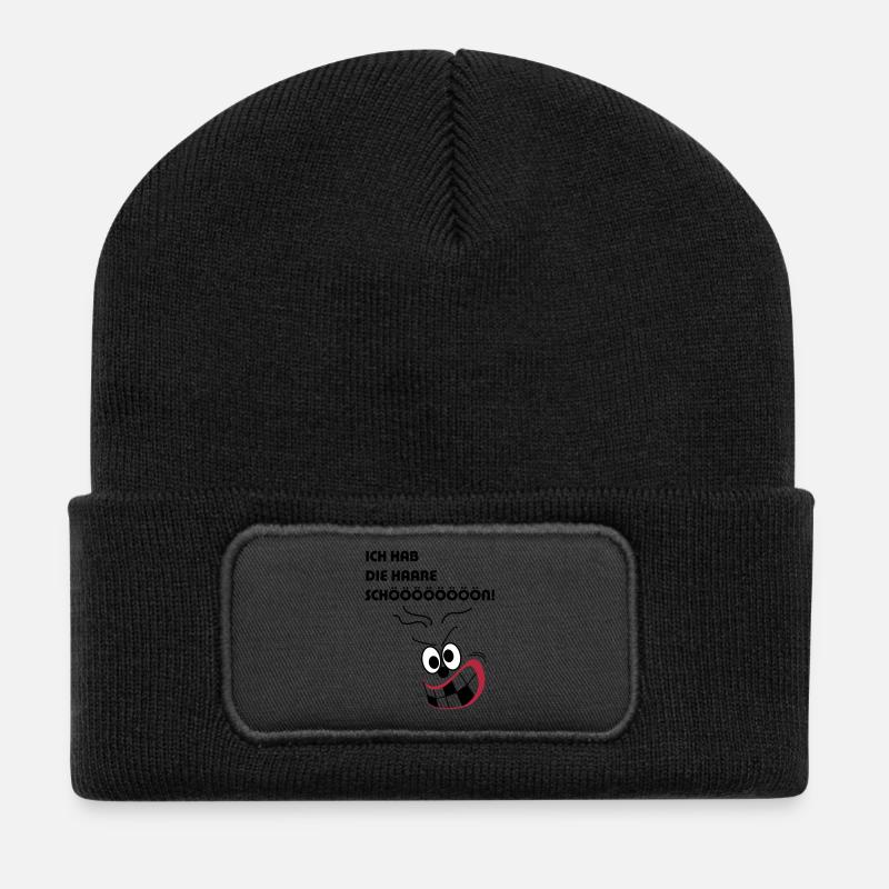 Ich hab die Haare schön - Recycelte Patch Beanie - Schwarz