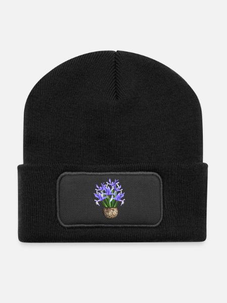 flowers lilies tulips orchids sunflower dahlia ger - Recycelte Patch Beanie - Schwarz
