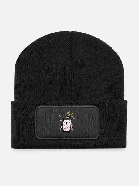 owl - Recycled Patch Beanie - black
