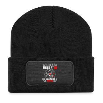 Geburtstag Superbike · 18 Jahre · Shirt · Tacho - Recycelte Patch Beanie - Schwarz - Vorne