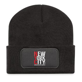 NEW YORK CITY - Beanie recyclé à patch - charbon - Devant
