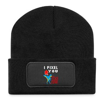 pixel - Beanie recyclé à patch - noir - Devant