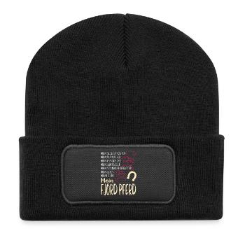 FJORD-PFERD - mein - Recycelte Patch Beanie - Schwarz - Vorne