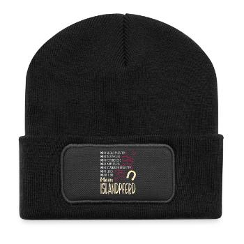 ISLANDPFERD - mein - Recycelte Patch Beanie - Schwarz - Vorne