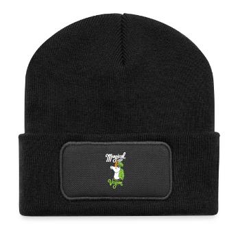 Vegan magique - Beanie recyclé à patch - noir - Devant
