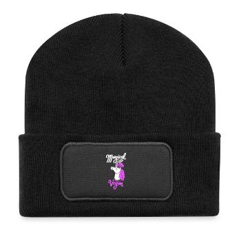 Vegan magique - Beanie recyclé à patch - noir - Devant