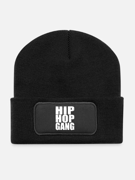 hip hop gang - Beanie recyclé à patch - noir