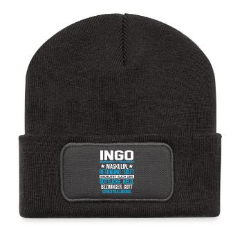 INGO - Titan - Recycelte Patch Beanie - Dunkelgrau - Vorne