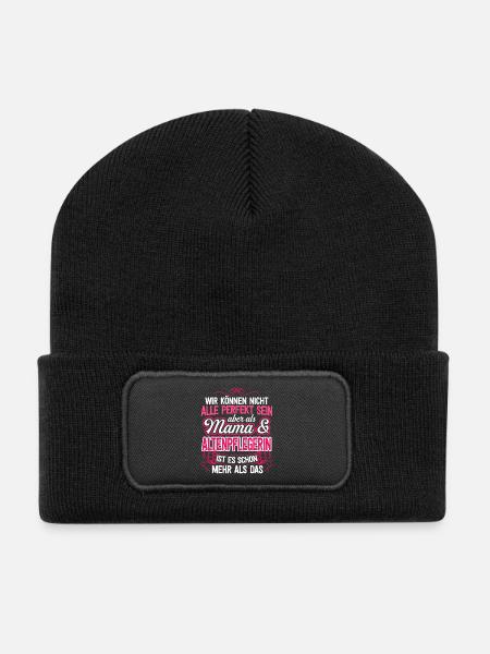 ALTENPFLEGERIN - Mama - Recycelte Patch Beanie - Schwarz