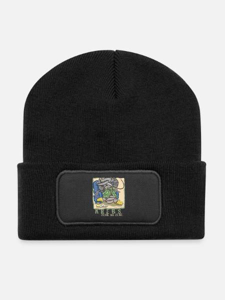 Sternzeichen-Krebs - Recycelte Patch Beanie - Schwarz