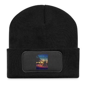 Été palmiers été - Beanie recyclé à patch - noir - Devant