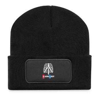 Radiologie Radiologe Geschenk - Recycelte Patch Beanie - Schwarz - Vorne