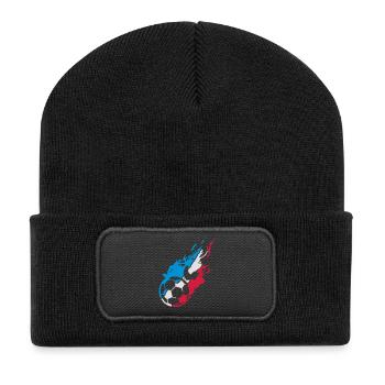 France football team supporter coq2 flame - Recycled Patch Beanie - black - Front