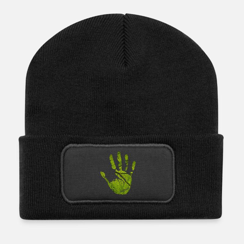 Hand Natur - Recycelte Patch Beanie - Schwarz