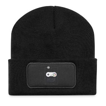 Super Konsole Gaming - Never Forget Retro 1990 - Recycelte Patch Beanie - Schwarz - Vorne