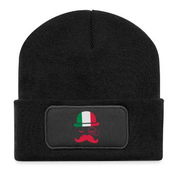 Italien Nation modische retro ikonischen Gentleman - Recycelte Patch Beanie - Schwarz - Vorne