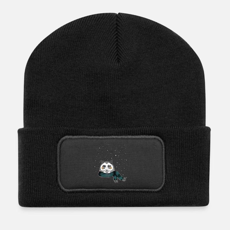 Winter bear - Recycled Patch Beanie - black