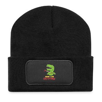 T-REX blague dinosaures Cadeau Tyrannosaurus Rex - Beanie recyclé à patch - noir - Devant