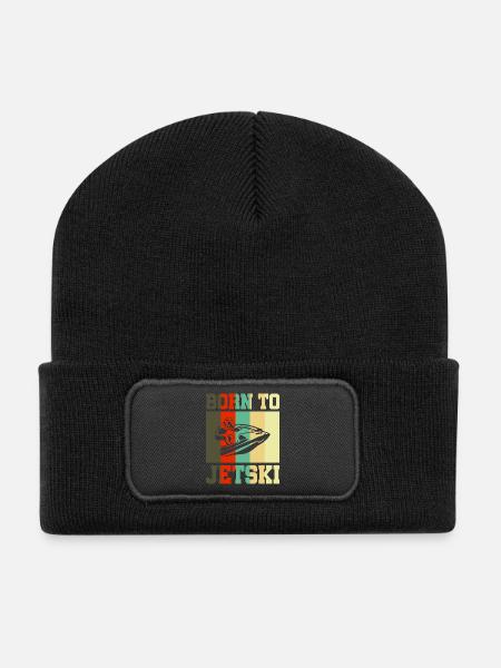 Born to Jetski Jet Ski Geschenk - Recycelte Patch Beanie - Schwarz