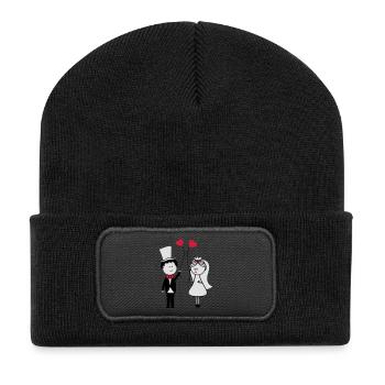 ehepaar_002 - Recycelte Patch Beanie - Schwarz - Vorne