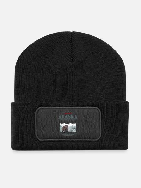Alaska - Grizzly Bear - Recycelte Patch Beanie - Schwarz