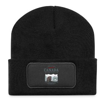Canada - Grizzly Bear - Recycelte Patch Beanie - Schwarz - Vorne