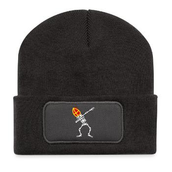 Dab Sinterklaas dab squelette Saint dabbing dabbing - Beanie recyclé à patch - charbon - Devant