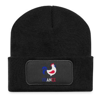 France Français Française French Frankreich - Recycled Patch Beanie - black - Front