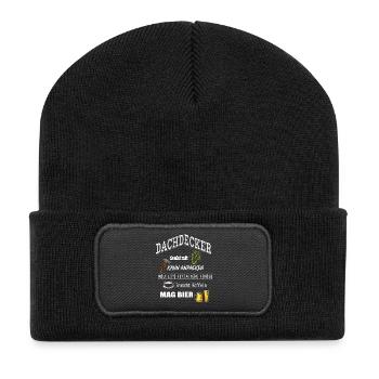 Dachdecker - Recycelte Patch Beanie - Schwarz - Vorne