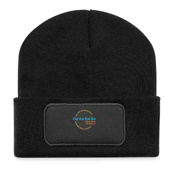 Laber Rhabarber - Lustige Sprüche - Recycelte Patch Beanie - Schwarz - Vorne