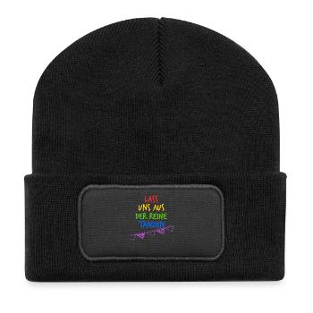 Lass uns aus der Reihe tanzen - Sommer - Recycelte Patch Beanie - Schwarz - Vorne