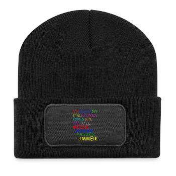 KUCHEN - Recycelte Patch Beanie - Schwarz - Vorne