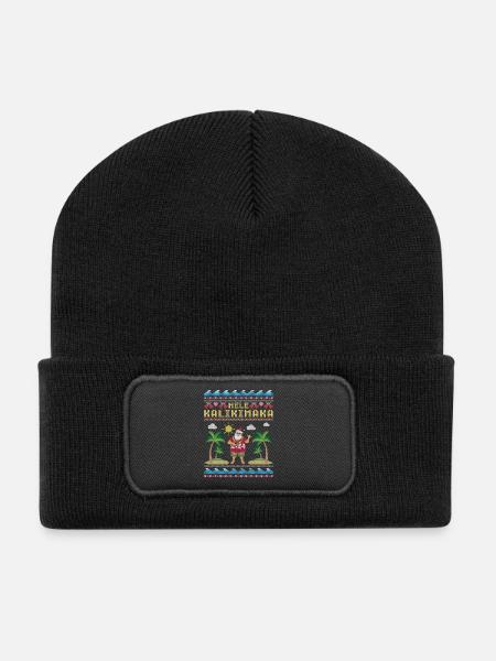 Mele Kalikimaka Santa - Recycelte Patch Beanie - Schwarz
