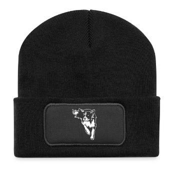 Border Collie «Black Edition» - Beanie recyclé à patch - noir - Devant