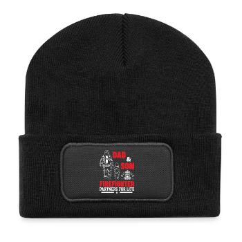 Fire department father and son - Recycled Patch Beanie - black - Front