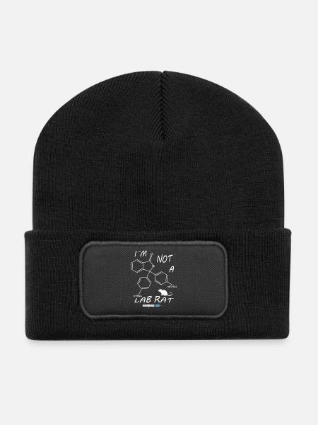 Ich bin keine Labor Ratte - Recycelte Patch Beanie - Schwarz