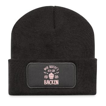 Backen Bäcker Bäckerin - Recycelte Patch Beanie - Dunkelgrau - Vorne