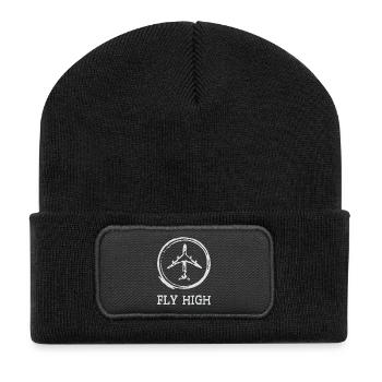 Avion - Beanie recyclé à patch - noir - Devant