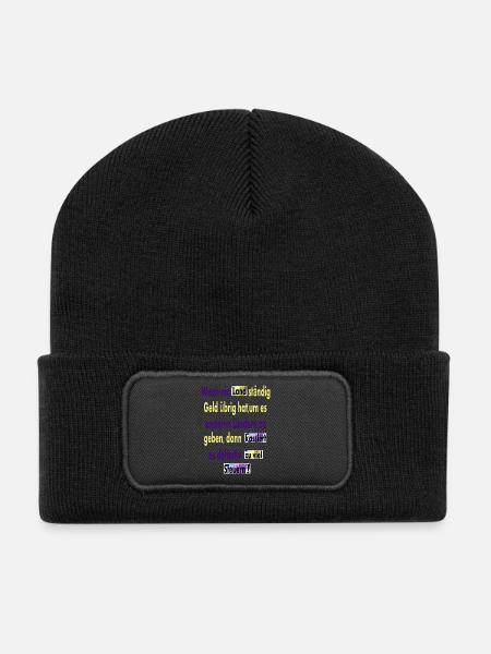 Zu viele Steuern - Recycelte Patch Beanie - Schwarz